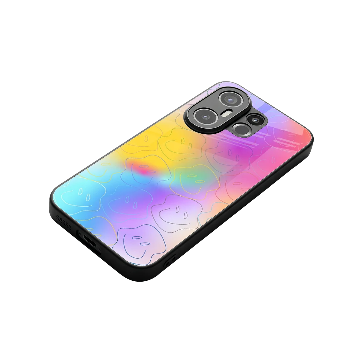 Smiley Colorburst stylish phone case for vivo x200 fe | glossy glass and slim fit