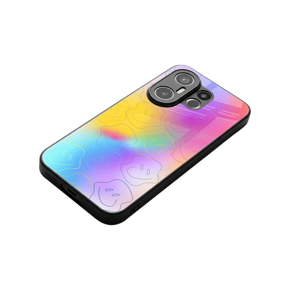 Smiley Colorburst stylish phone case for vivo x200 fe | glossy glass and slim fit