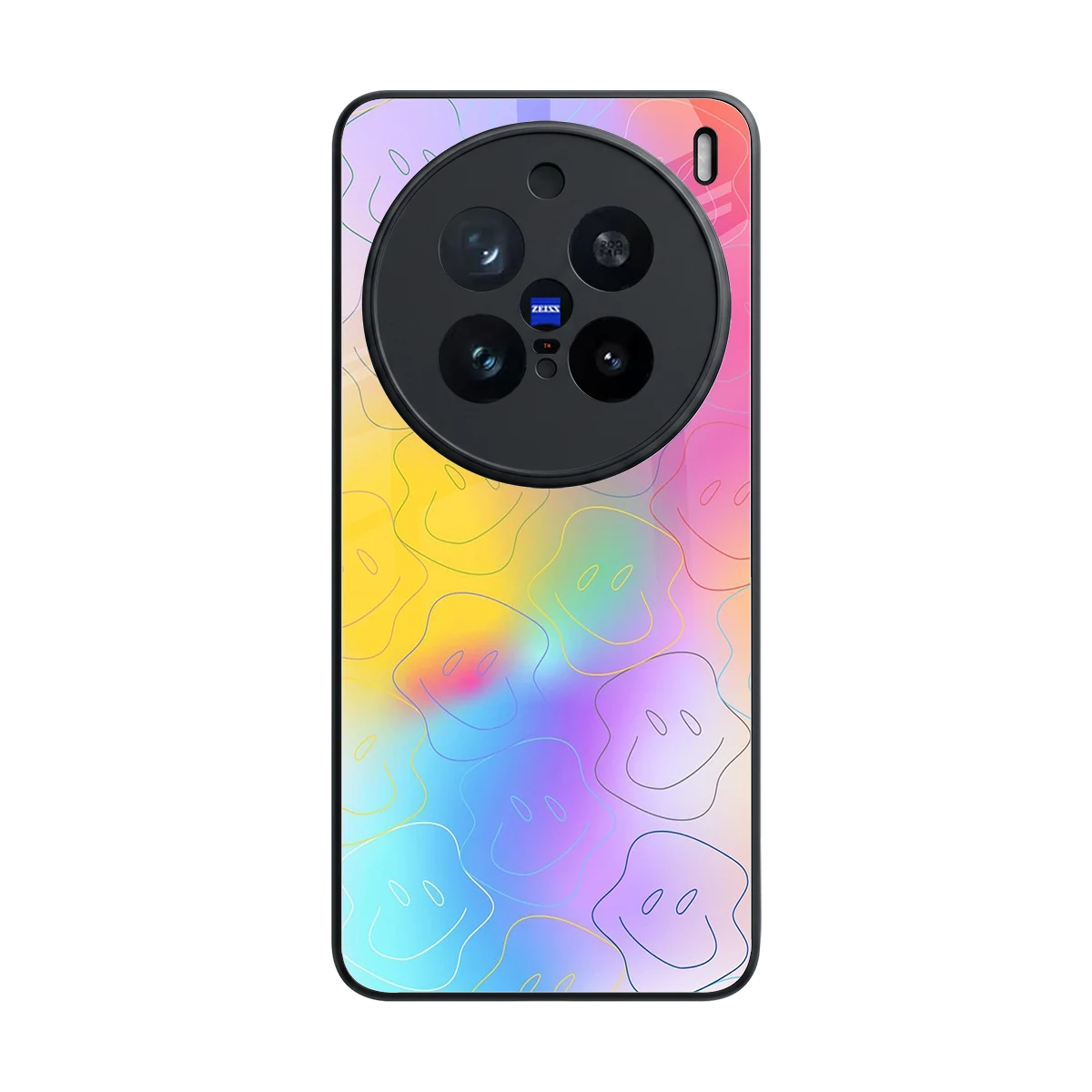 Smiley Colorburst back phone cover | glass case for vivo x200 pro