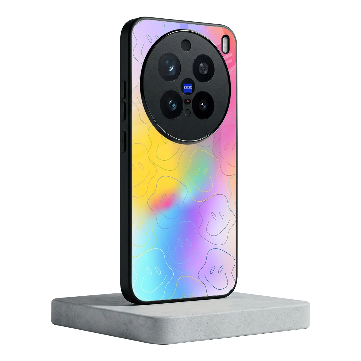 Smiley Colorburst vivo x200 pro mobile cover | shockproof glass phone case
