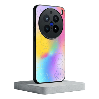 Smiley Colorburst vivo x200 pro mobile cover | shockproof glass phone case