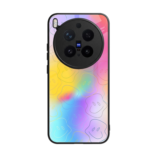 Smiley Colorburst back phone cover | glass case for vivo x300 pro