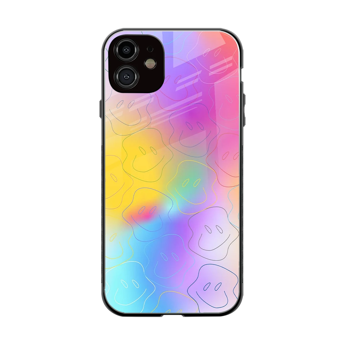 Smiley Colorburst back phone cover | glass case for iphone 11
