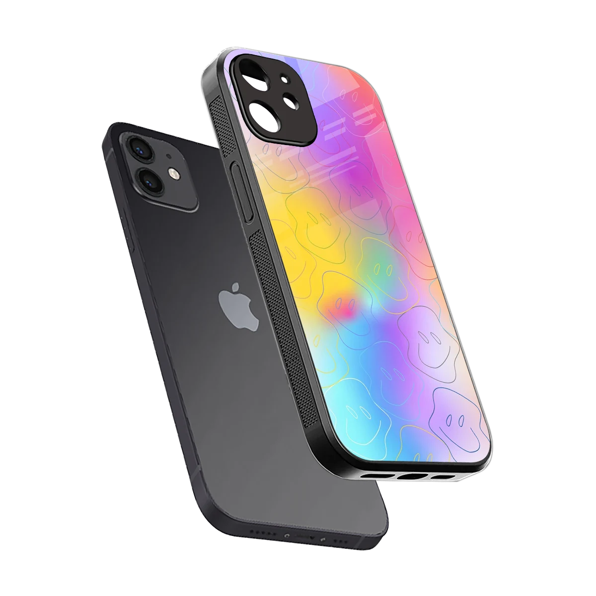 Smiley Colorburst sleek iphone 11 cover with tempered glass back and TPU edges