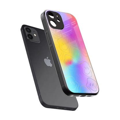 Smiley Colorburst sleek iphone 11 cover with tempered glass back and TPU edges