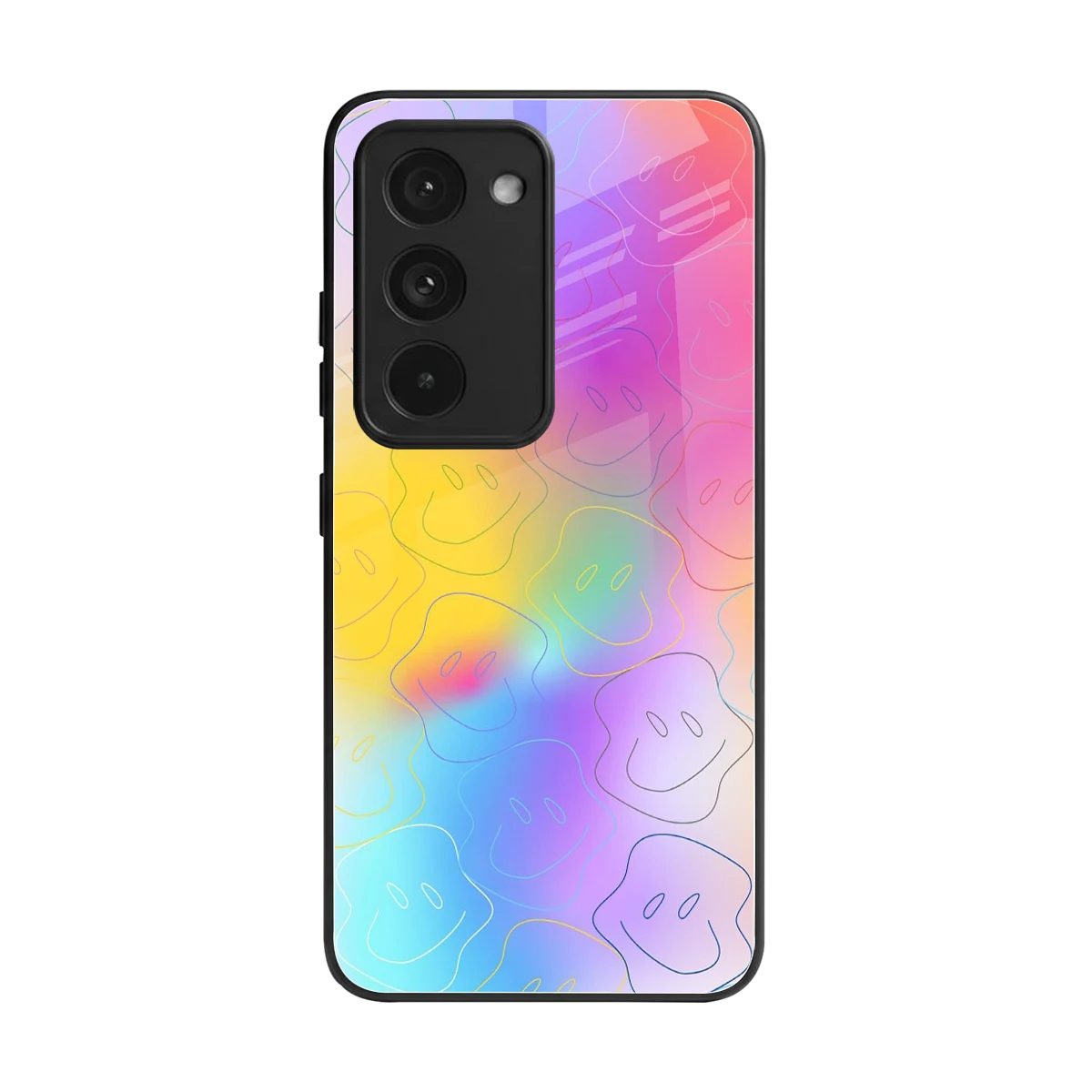 Smiley Colorburst back phone cover | glass case for redmi 15 5g