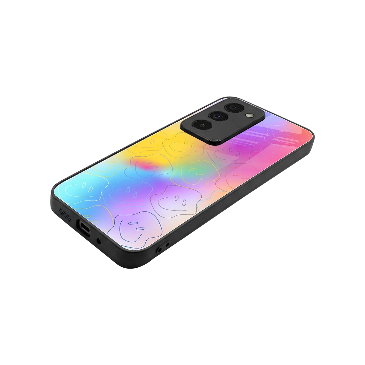 Smiley Colorburst stylish phone case for redmi 15 5g | glossy glass and slim fit