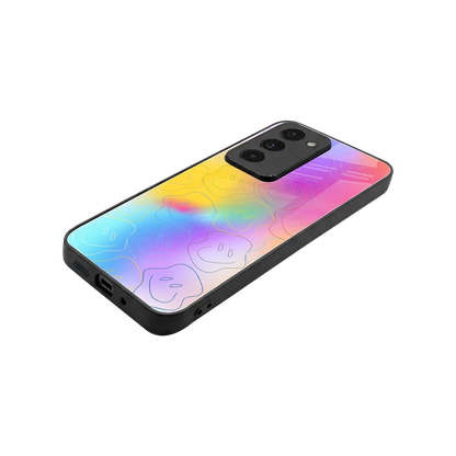 Smiley Colorburst stylish phone case for redmi 15 5g | glossy glass and slim fit