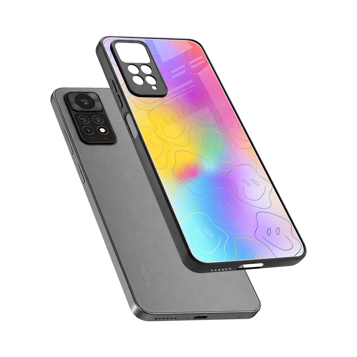 Smiley Colorburst sleek redmi note 11 pro cover with tempered glass back and TPU edges
