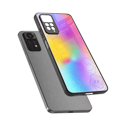 Smiley Colorburst sleek redmi note 11 pro cover with tempered glass back and TPU edges