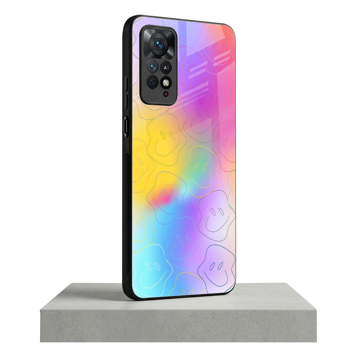 Smiley Colorburst redmi note 11 pro mobile cover | shockproof glass phone case