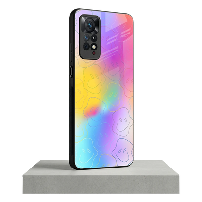 Smiley Colorburst redmi note 11 pro mobile cover | shockproof glass phone case