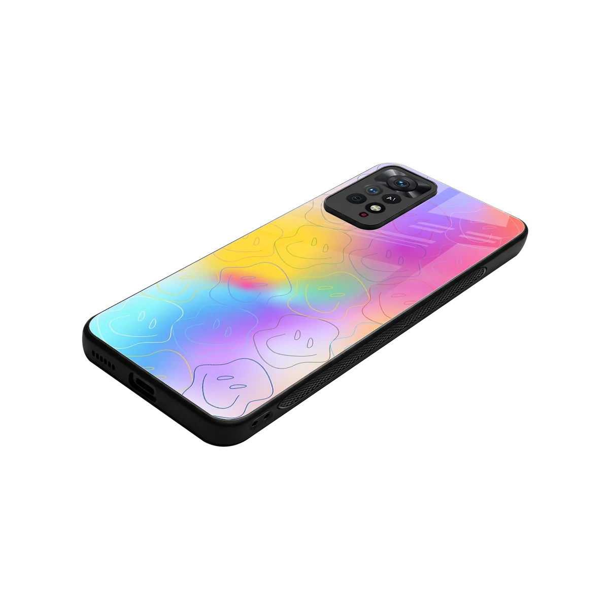 Smiley Colorburst stylish phone case for redmi note 11 pro | glossy glass and slim fit