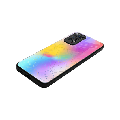 Smiley Colorburst stylish phone case for redmi note 11 pro | glossy glass and slim fit
