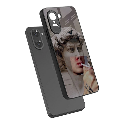 Smokin David sleek oneplus nord ce5 5g cover with tempered glass back and TPU edges