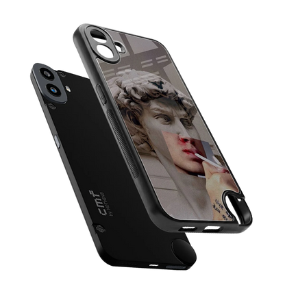 Smokin David sleek cmf nothing phone 1 cover with tempered glass back and TPU edges