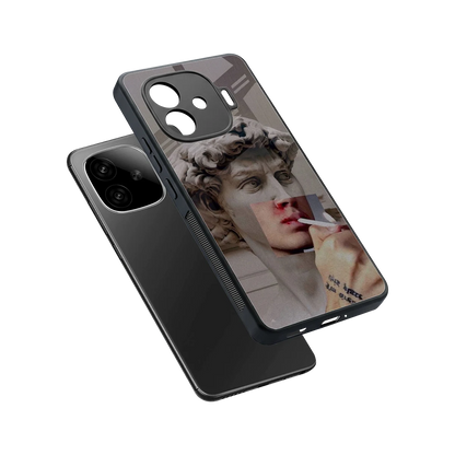 Smokin David sleek iqoo neo 10r 5g cover with tempered glass back and TPU edges