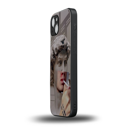 Smokin David iphone 14 plus mobile cover | shockproof glass phone case
