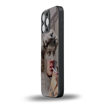 Smokin David iphone 15 pro max mobile cover | shockproof glass phone case