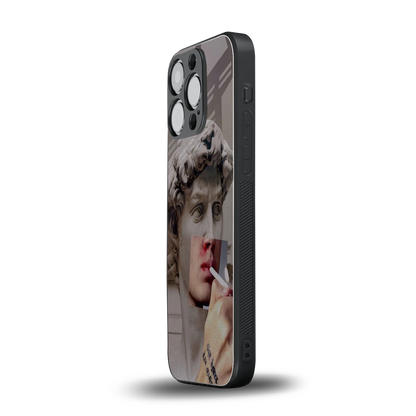 Smokin David iphone 15 pro mobile cover | shockproof glass phone case