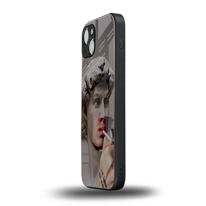 Smokin David iphone 15 mobile cover | shockproof glass phone case