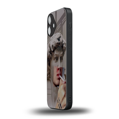 Smokin David iphone 16 plus mobile cover | shockproof glass phone case