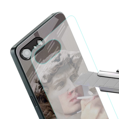 Smokin David stylish phone case for iphone 16e | glossy glass and slim fit