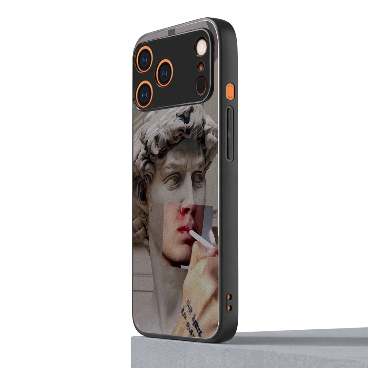 Smokin David iphone 17 pro mobile cover | shockproof glass phone case