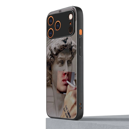 Smokin David iphone 17 pro mobile cover | shockproof glass phone case