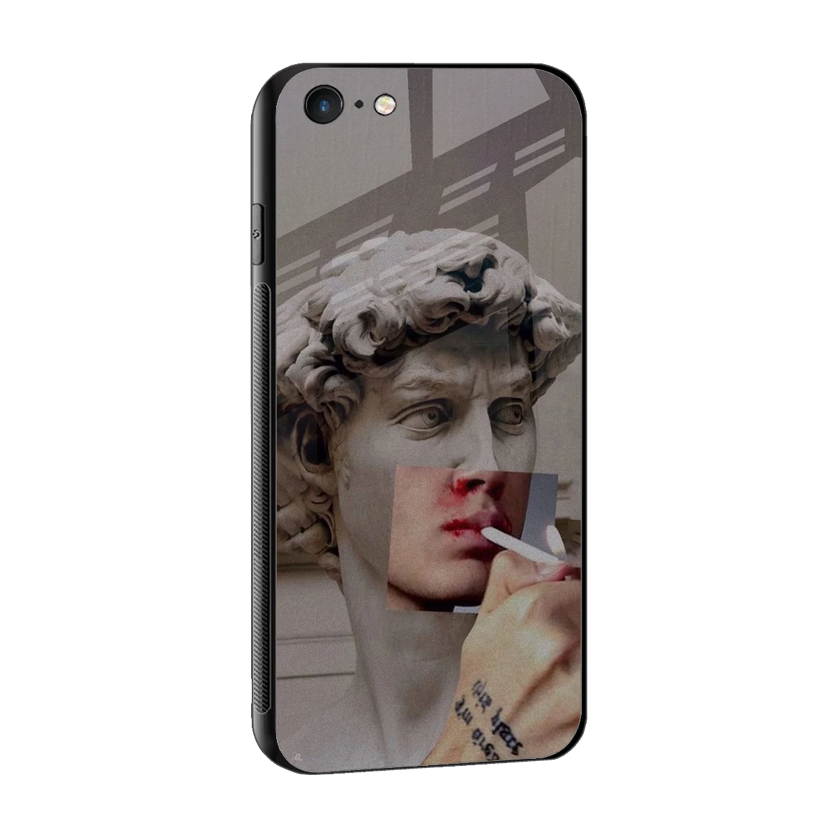 Smokin David sleek iphone 6s cover with tempered glass back and TPU edges