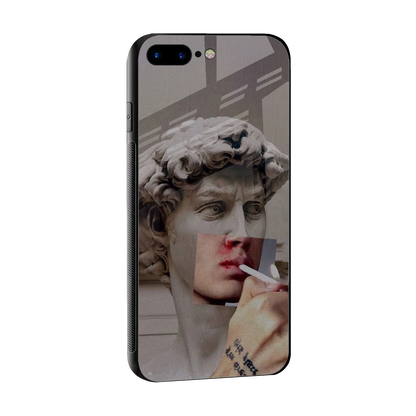 Smokin David sleek iphone 7 plus cover with tempered glass back and TPU edges