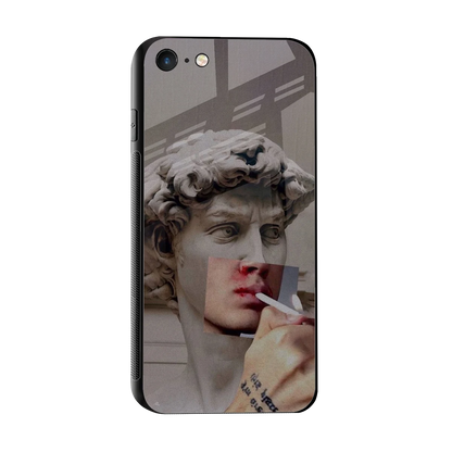 Smokin David sleek iphone 7 cover with tempered glass back and TPU edges