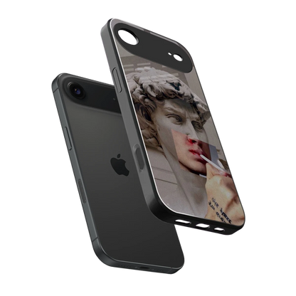 Smokin David sleek iphone air cover with tempered glass back and TPU edges