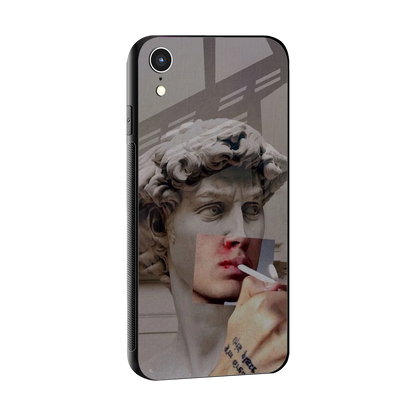Smokin David sleek iphone xr cover with tempered glass back and TPU edges