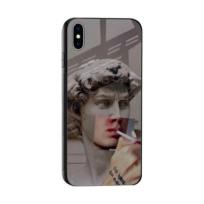 Smokin David sleek iphone xs max cover with tempered glass back and TPU edges