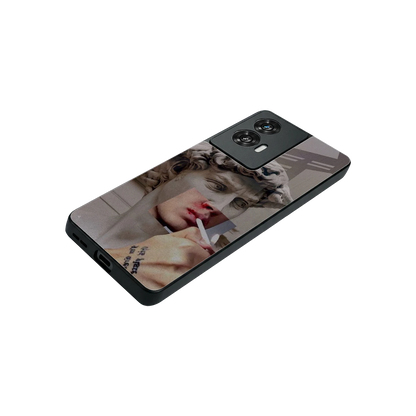 Smokin David stylish phone case for motorola edge 50 fusion | glossy glass and slim fit
