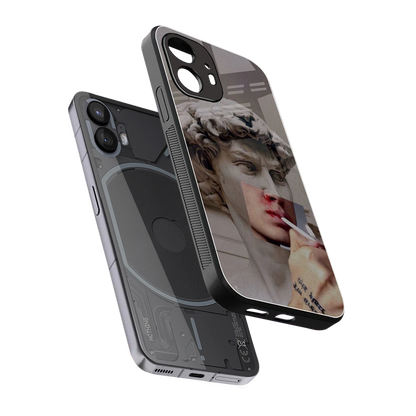 Smokin David sleek nothing phone 2 cover with tempered glass back and TPU edges