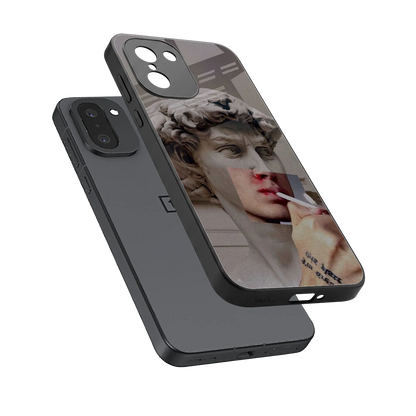 Smokin David sleek oneplus 15r cover with tempered glass back and TPU edges