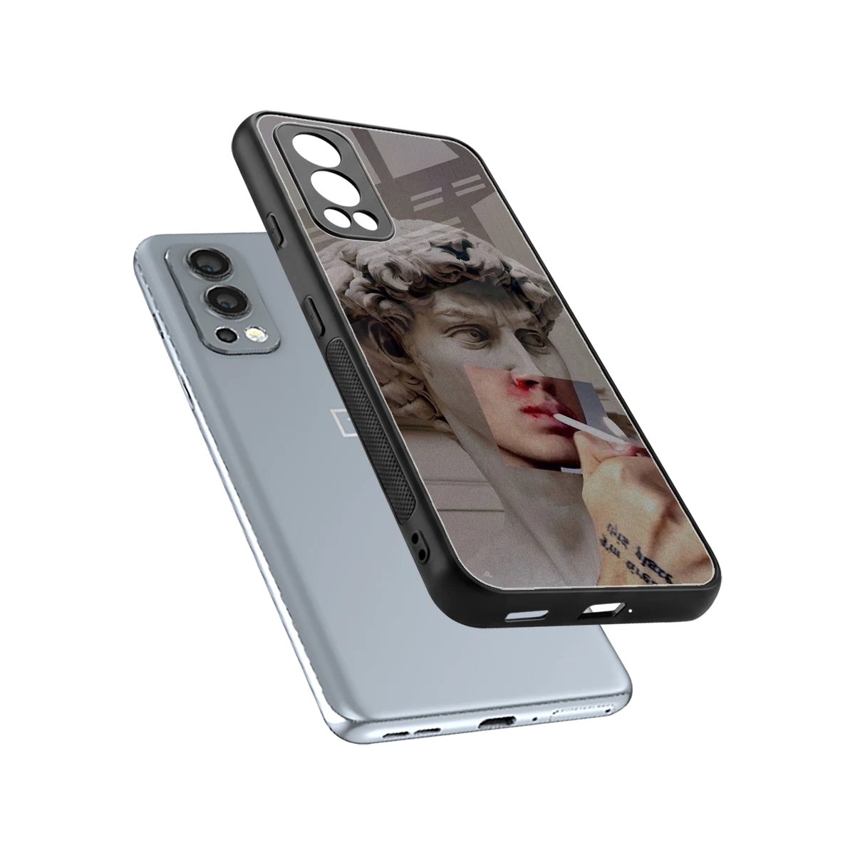 Smokin David sleek oneplus nord 2 cover with tempered glass back and TPU edges