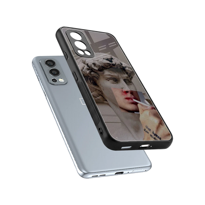 Smokin David sleek oneplus nord 2 cover with tempered glass back and TPU edges