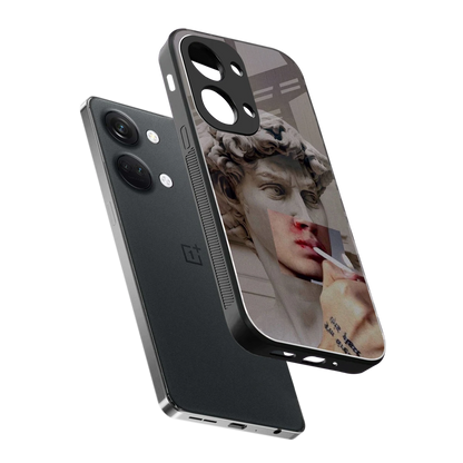 Smokin David sleek oneplus nord 3 cover with tempered glass back and TPU edges