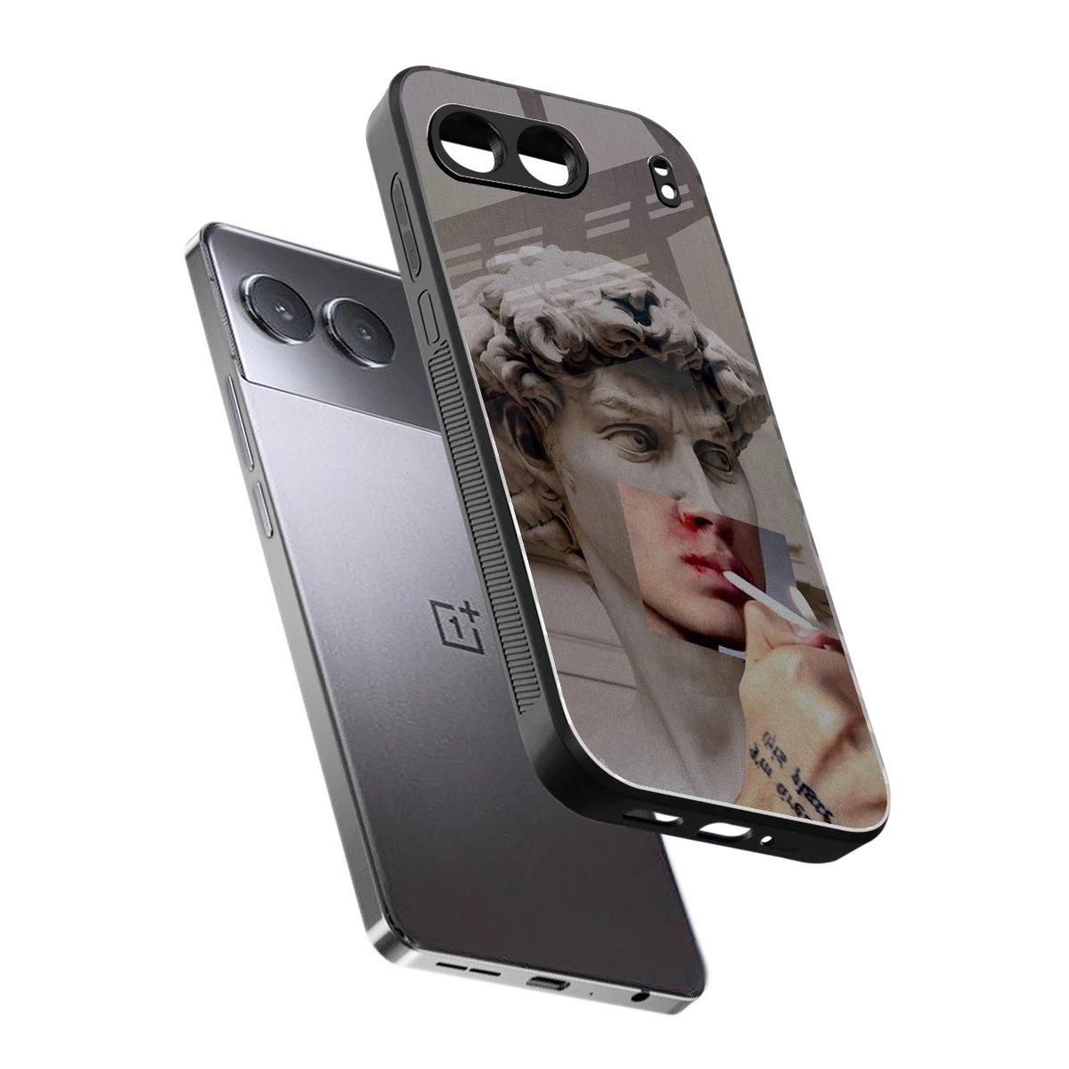 Smokin David sleek oneplus nord 4 cover with tempered glass back and TPU edges