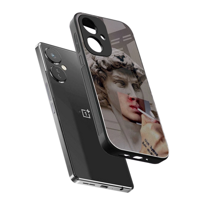 Smokin David sleek oneplus nord ce 3 cover with tempered glass back and TPU edges