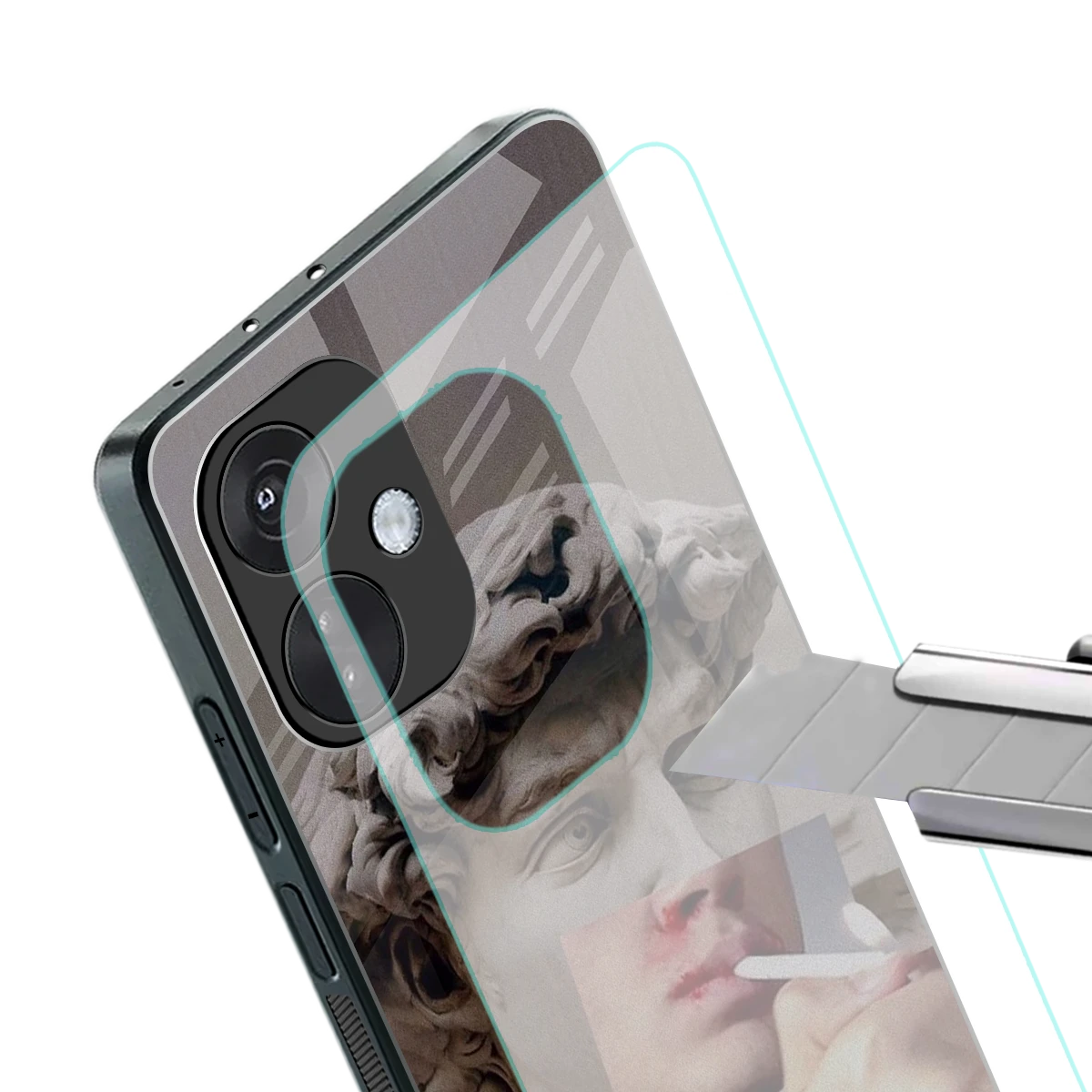 Smokin David stylish phone case for oneplus nord ce 3 | glossy glass and slim fit