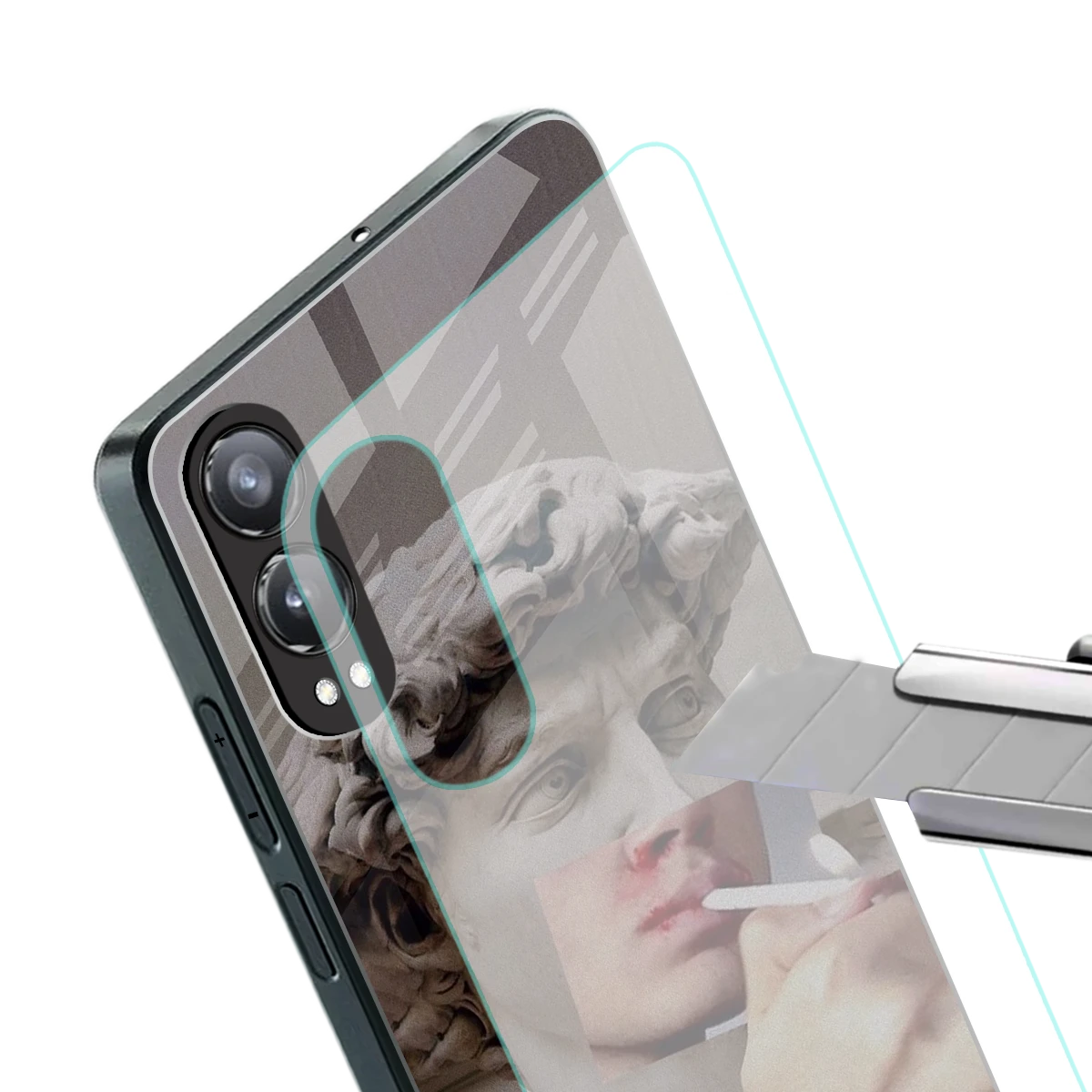 Smokin David stylish phone case for oneplus nord ce 4 lite | glossy glass and slim fit