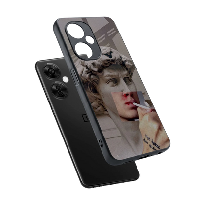 Smokin David sleek oneplus nord ce 3 lite cover with tempered glass back and TPU edges