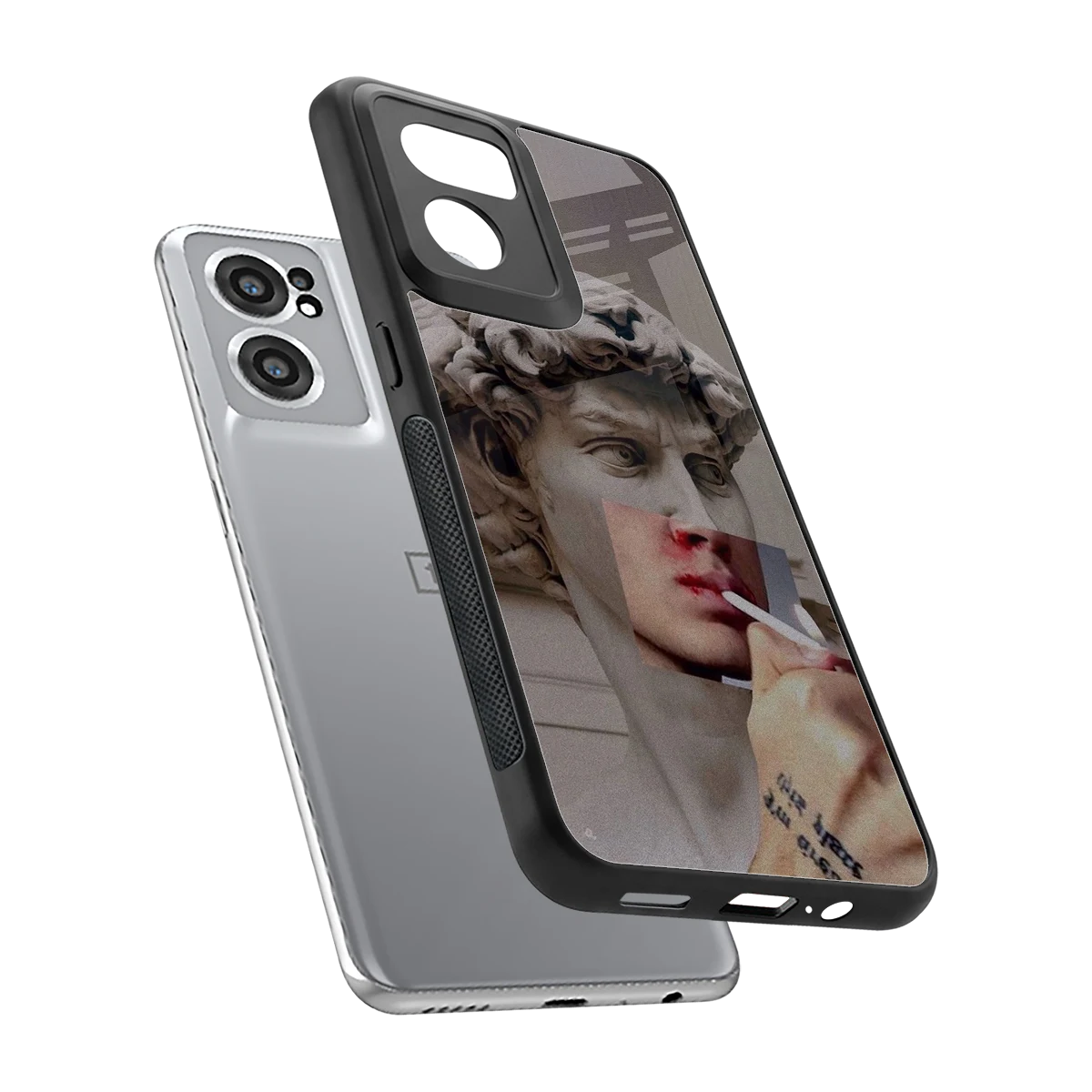 Smokin David sleek oneplus nord ce 2 cover with tempered glass back and TPU edges