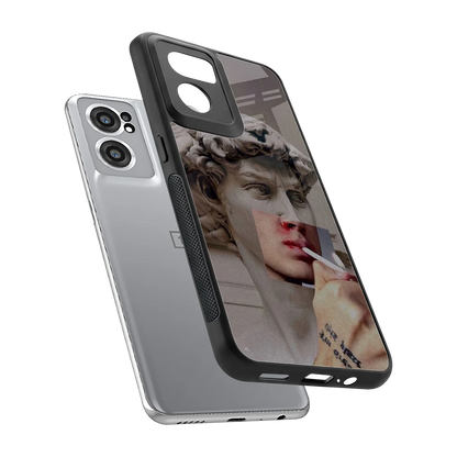 Smokin David sleek oneplus nord ce 2 cover with tempered glass back and TPU edges