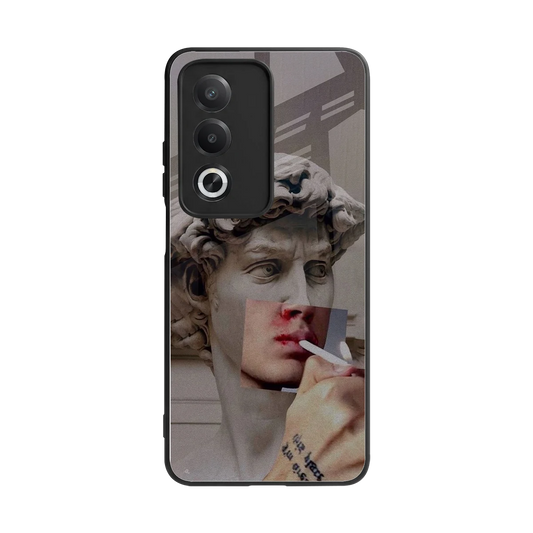 Smokin David back phone cover | glass case for oppo a3 pro
