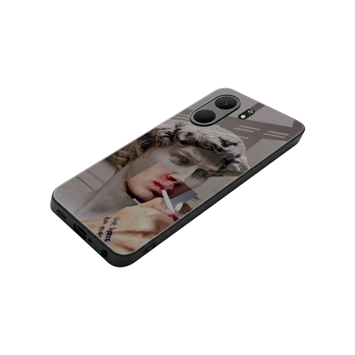 Smokin David stylish phone case for oppo a5x 5g | glossy glass and slim fit